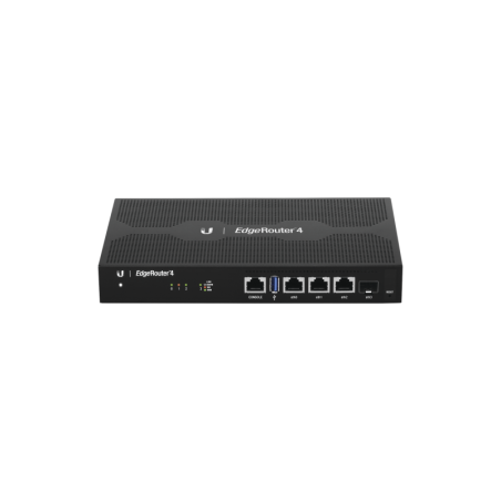 EdgeRouter 4 con 3 Ptos 10/100/1000 Mbps + 1 puerto SFP con funciones avanzadas de ruteo