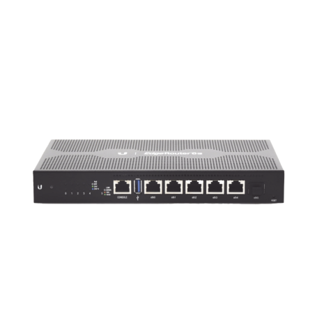 EdgeRouter 6 PoE pasivo 24 V con 5 Ptos 10/100/1000 Mbps + 1 puerto SFP con funciones avanzadas de ruteo