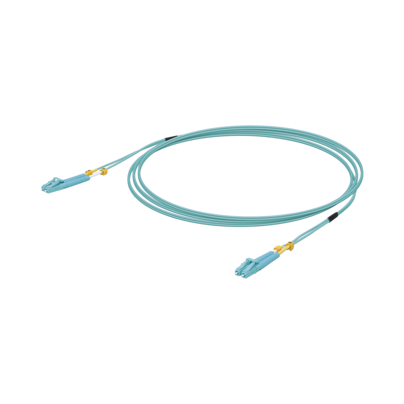 Jumper de Fibra optica Multimodo LC-LC Duplex 10 G 50/125 OM3 Color Aqua 3 Metros 9.84 Pies
