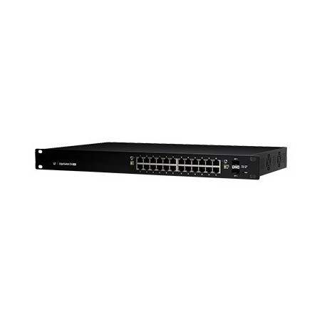 Switch EdgeMAX administrable de 24 Ptos Gigabit con PoE+/PoE Pasivo 24V + 2 Ptos SFP 250 W