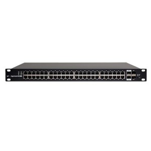 Switch EdgeMAX Administrable de 48 Ptos Gigabit con PoE+/PoE Pasivo 24V + 2 Ptos SFP + 2 Ptos SFP+ 500 W
