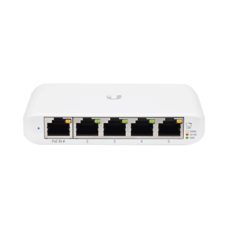 Switch UniFi Administrable Compacto de 5 Ptos 10/100/1000 Mbps soporta entrada de PoE 802.3af/at