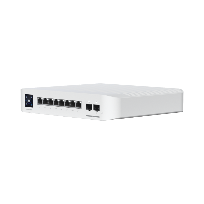 Switch UniFi Pro 8 PoE Administrable Capa 3 8 Ptos GbE / 6 Ptos POE+ af/at y 2 Ptos POE++ 802.3bt / 2 Ptos SFP+ 10G / 120W de pr