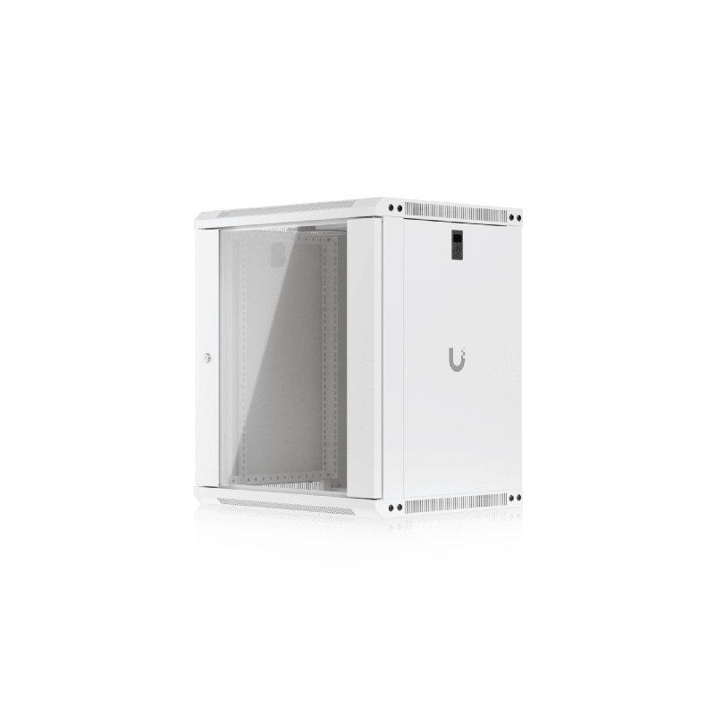 UACC Rack Cabinet 12U 550 x 450 mm - Gabinete Cerrado Montaje en Pared con Puerta de Vidrio Templado Totalmente Ensamblado con V
