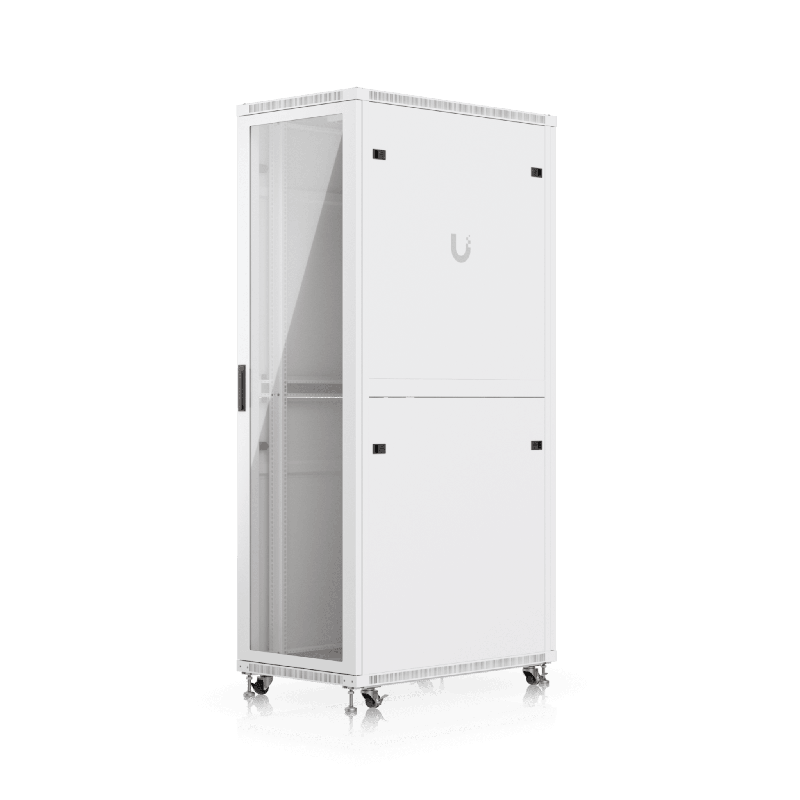 UACC Rack Cabinet 42U 600 a1000 mm Gabinete de Piso Totalmente Ensamblado con Ventiladores Integrados Paneles Removibles Ruedas 