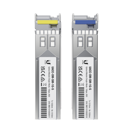 UFiber MOdulo SFP transceptor MiniGibic MonoModo 1 Gbps distancia 3km Simplex un conector LC incluye 2 tranceptores