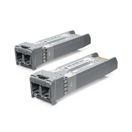 UFiber MOdulo SFP+ 10G transceptor MiniGibic MultiModo 10 Gbps distancia 300m conectores LC paquete de 2 piezas