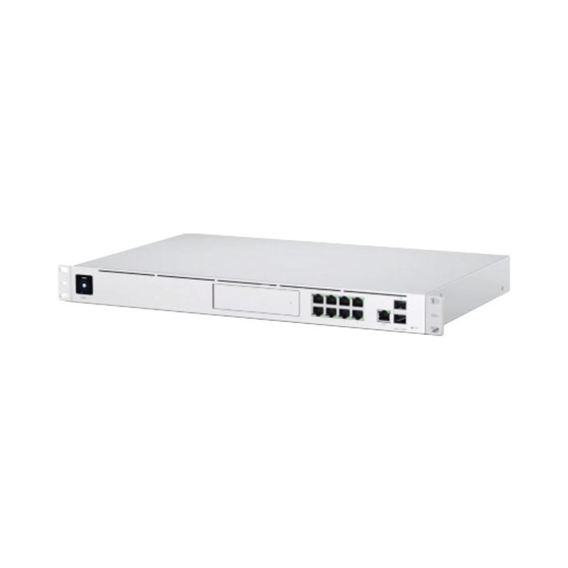 UniFi OS Console: Dream Machine Pro con 1 puerto WAN Gigabit RJ45 1 puerto WAN 10G SFP+ / 8 Ptos LAN Gigabit RJ-45 y una bahia d