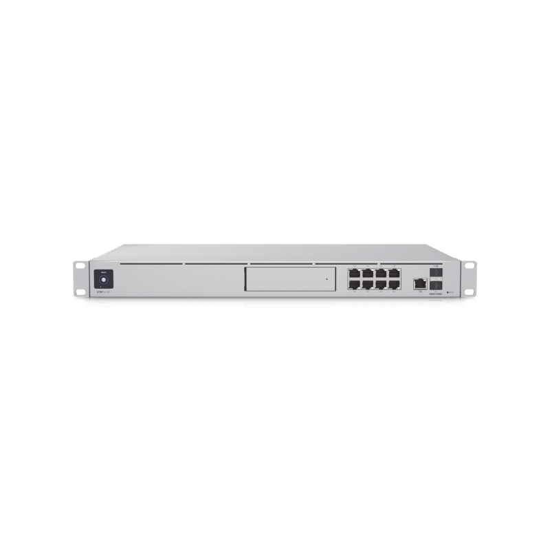 UniFi OS Console: Dream Machine Special Edition 8 Ptos LAN RJ45 con POE 1 LAN SFP+ 1 WAN 2.5G RJ45y 1 WAN SFP+ 128 GB de memoria