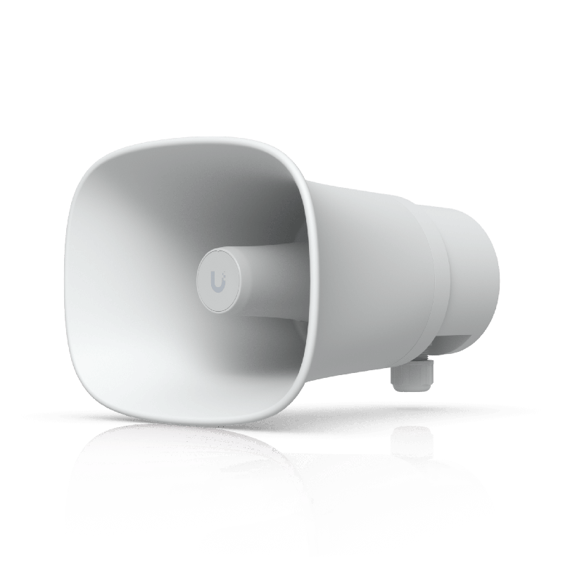 UniFi Protect AI Horn Speaker Altavoz IP 120 dB PoE+ Alerta AI Avanzada Montaje Pared Esquina y Poste IP66