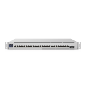 UniFi Switch Empresarial Capa 3 de 24 Ptos PoE 802.3af/at 12 Ptos 2.5G y 12 Ptos 1G + 2 Ptos 1/10G SFP+ 400W pantalla informativ