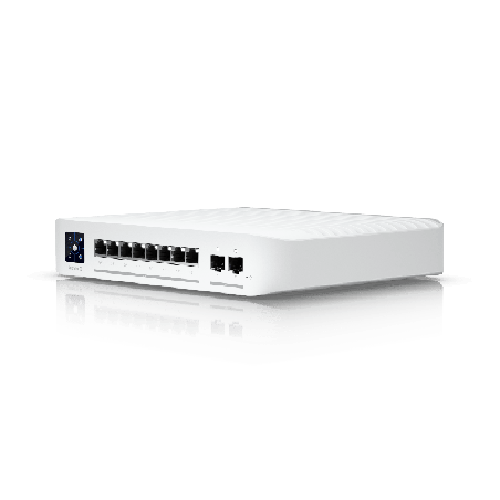 UniFi Switch Empresarial Capa 3 de 8 Ptos PoE 802.3af/at 2.5G + 2 Ptos 1/10G SFP+ 120W Pantalla Informativa