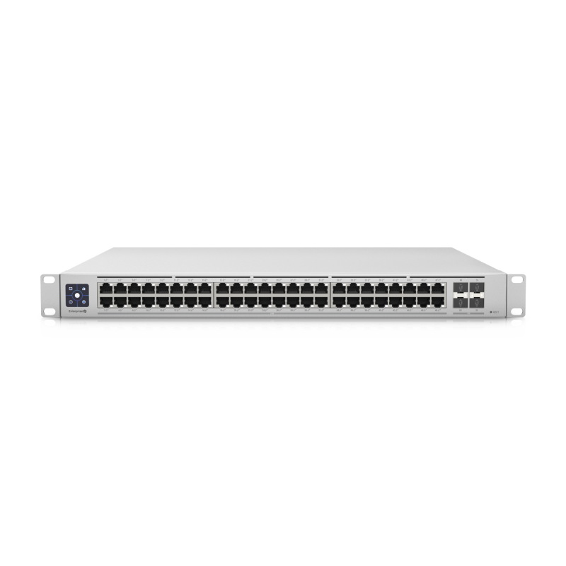 UniFi Switch Enterprise administrable capa 3 48 Ptos 2.5GbE RJ45 POE+ 4 Ptos 10G SFP+ 720W con pantalla tactil de 1.3"