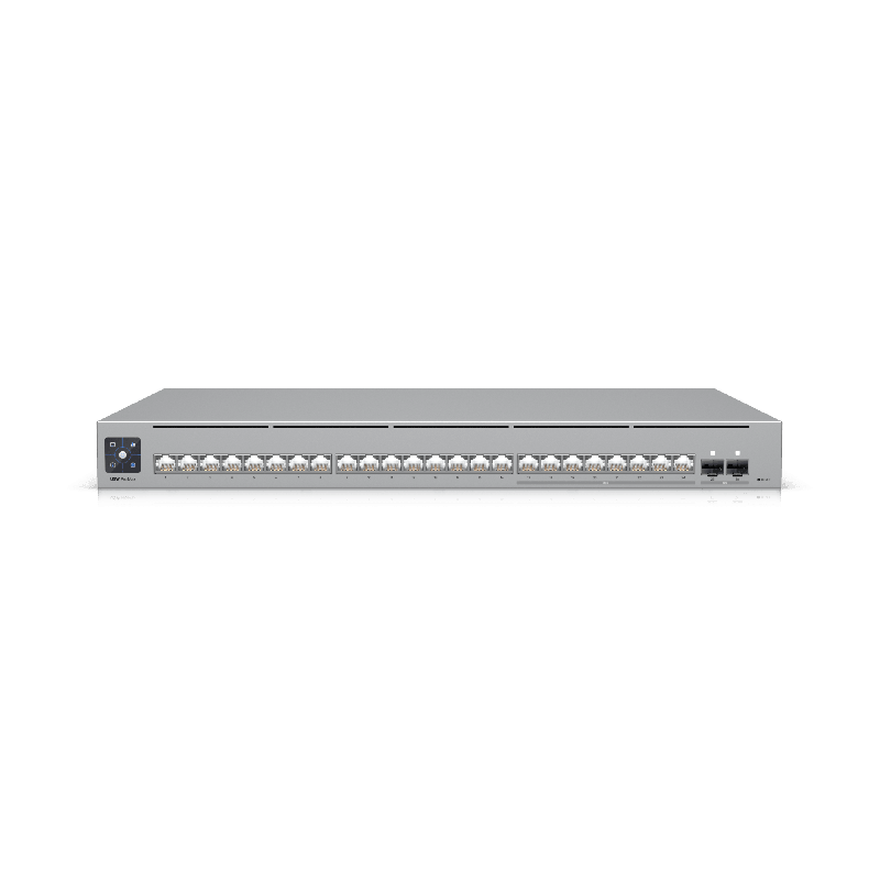 UniFi Switch Pro Max 24 Switch Capa 3 con 24 Ptos 8 a2.5 GbE y 16 a1 GbE 2 Ptos SFP+ 10G y Pantalla Informativa Integrada