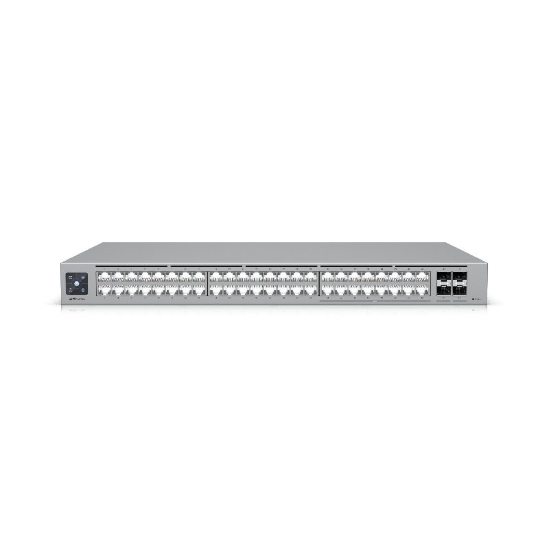 UniFi Switch Pro Max 48 Switch Capa 3 con 48 Ptos 16 a2.5 GbE y 32 a1 GbE 4 Ptos SFP+ 10G y Pantalla Informativa Integrada