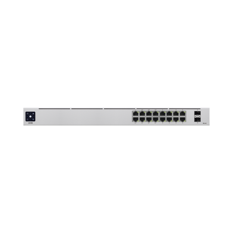 UniFi Switch USW-16-POE Gen2 Capa 2 de 16 Ptos 8 Ptos PoE 802.3af/at + 8 Ptos Gigabit + 2 Ptos 1G SFP 42W pantalla informativa