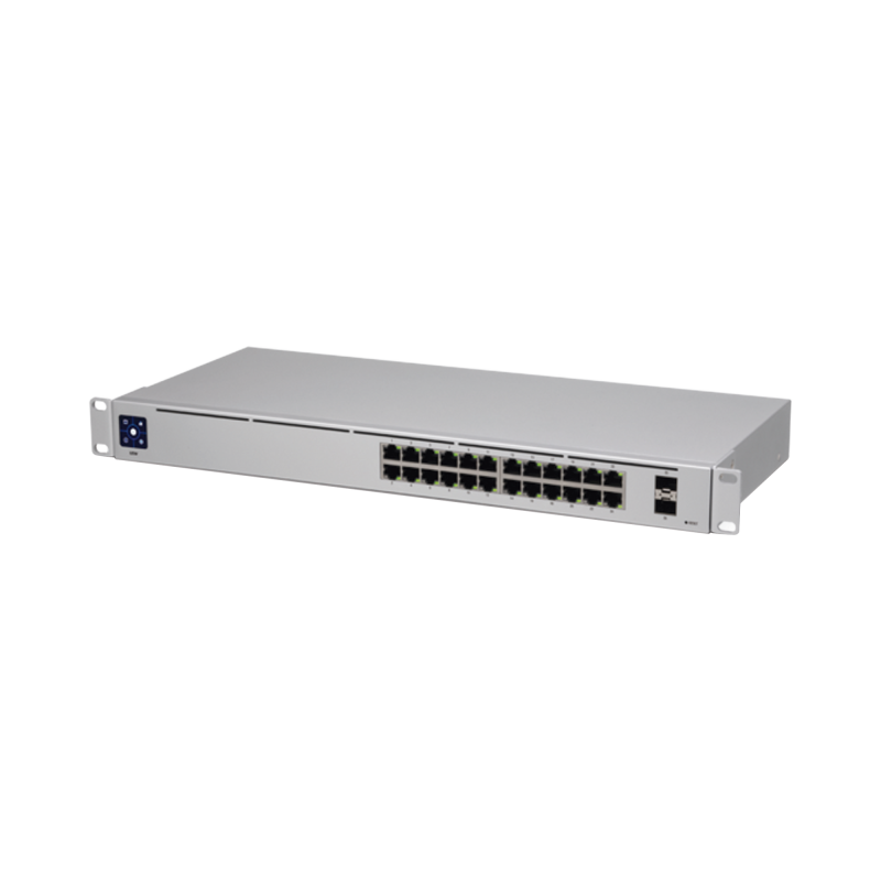 UniFi Switch USW-24 Capa 2 de 24 Ptos 10/100/1000 Mbps + 2 Ptos 1G SFP pantalla informativa