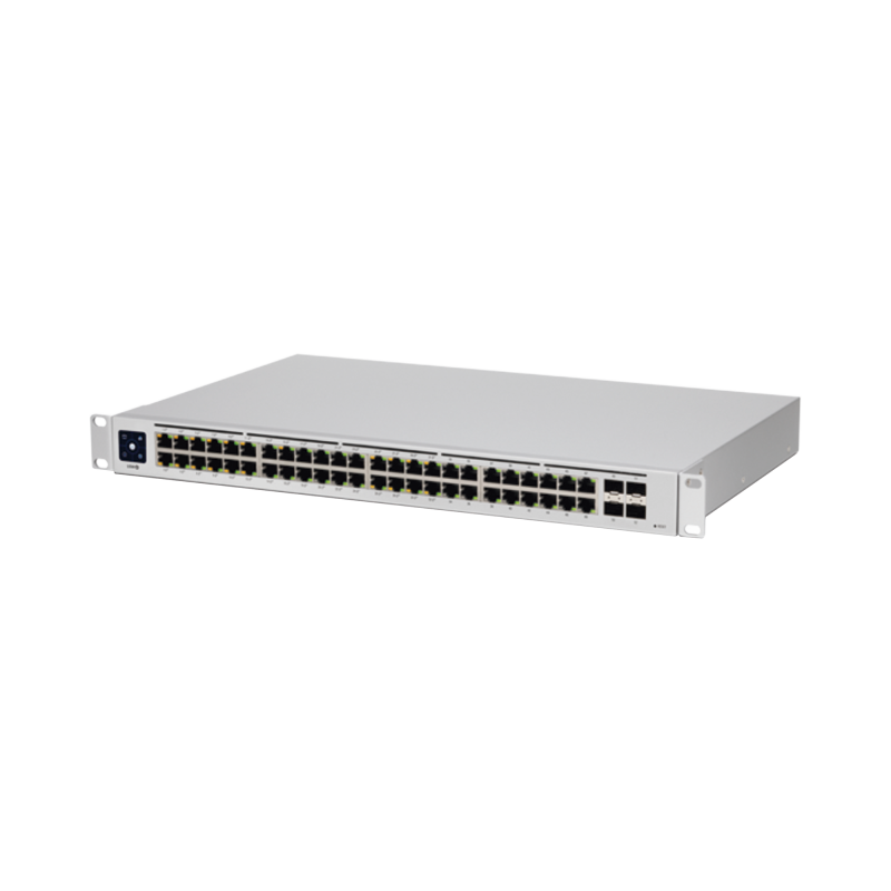 UniFi Switch USW-48-POE Capa 2 de 48 Ptos 32 Ptos PoE 802.3af/at + 16 Ptos Gigabit + 4 Ptos 1G SFP 195W pantalla informativa
