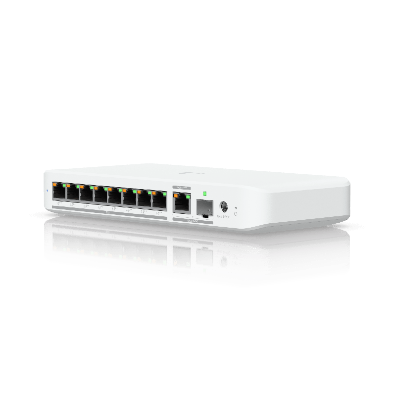 USW Flex 2.5G PoE Switch de 8 Ptos 2.5GbE PoE++ con un Puerto de Enlace Ascendente Combinado RJ45/SFP+ de 10 GbE No incluye Adap