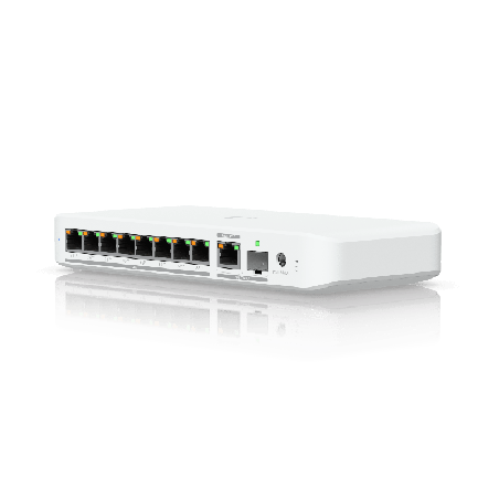USW Flex 2.5G PoE Switch de 8 Ptos 2.5GbE PoE++ con un Puerto de Enlace Ascendente Combinado RJ45/SFP+ de 10 GbE No incluye Adap