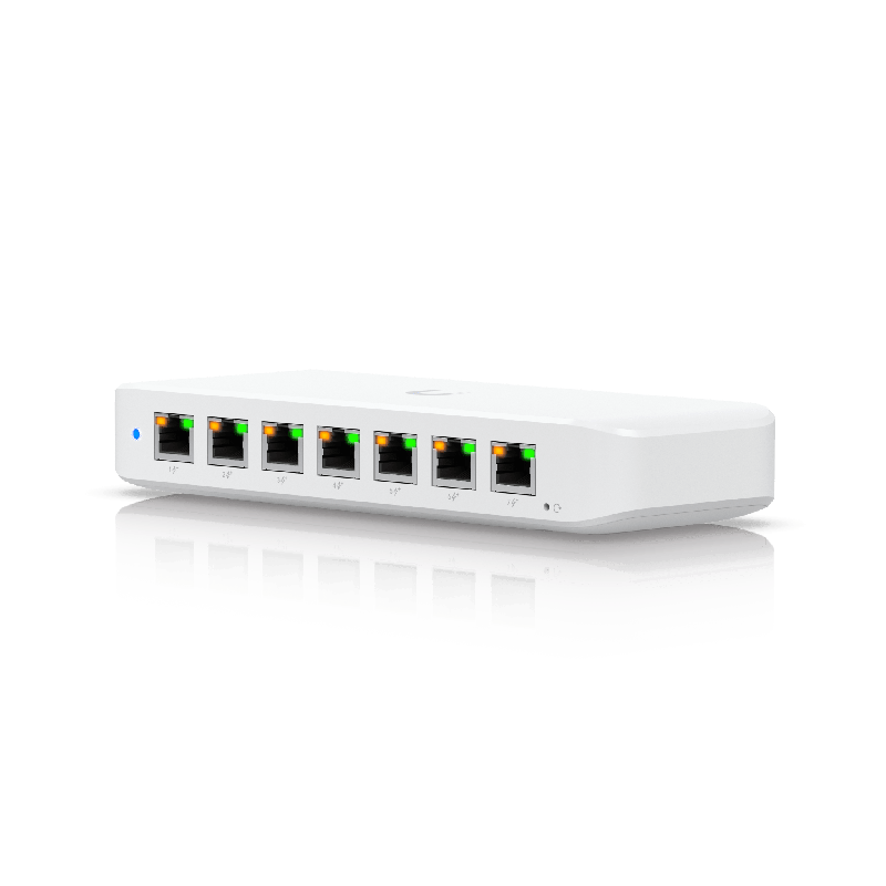USW Ultra 210W Switch de 8 Ptos GbE 7 Ptos PoE+ y 1 Puerto Entrada PoE++ con Opciones de Montaje Versatiles