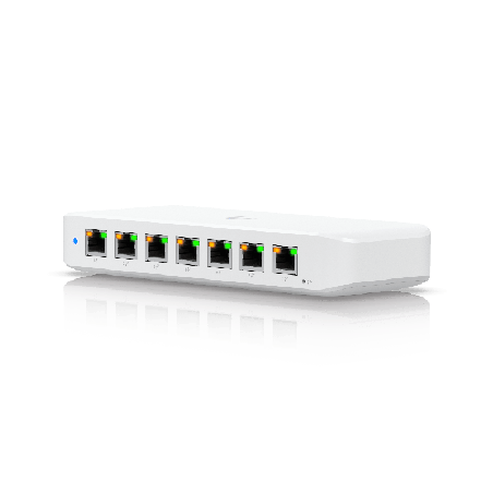USW Ultra 210W Switch de 8 Ptos GbE 7 Ptos PoE+ y 1 Puerto Entrada PoE++ con Opciones de Montaje Versatiles