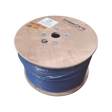 Bobina de 1000 Metros (3280.84 Pies Cable Cat6+ Calibre 23 Alto Desempeño, ETL, UL,  Azul, Super Flexible, de 1000 Metros (3280.