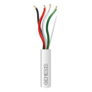 Bobina de 152 Metros (500 Pies / Cable de Cobre / 4 x 18 AWG / Riser /  Blanco / Para Aplicaciones de Alarmas de Intrusion/Contr