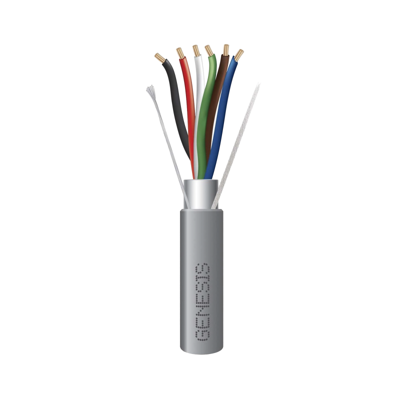 Bobina de 152 Metros (500 Pies de Cable / 6 x 22 AWG BLINDADO / Riser /  Gris / Para Aplicaciones de Audio, Seguridad y Control