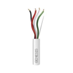 Bobina de 305 Metros (1000 Pies / Cable de Cobre / 4 x 18 AWG / Riser /  Blanco / Para Aplicaciones de Alarmas de Intrusion/Cont