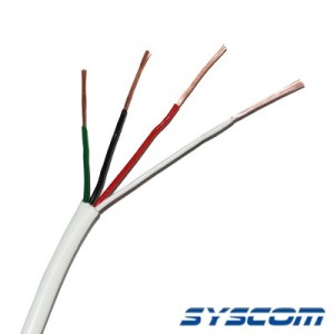 Bobina de 305 Metros (1000 Pies / Cable de Cobre / 4 x 22 AWG / Tipo Alarmas UL / Para Interior /  Blanco / Para Aplicaciones de