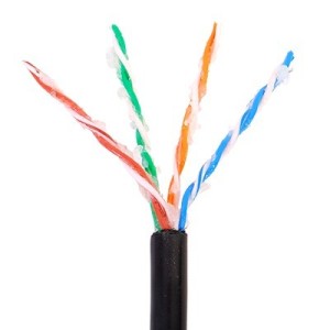 Bobina de 305 Metros (1000 Pies Cat5e con Gel para Exterior,  Negro, para Aplicaciones en Sistemas de Redes de Datos y Cableado 