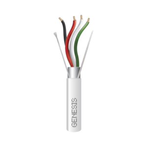 Bobina de 305 Metros (1000 Pies de Cable 4 x 22 AWG BLINDADO / RISER /  Blanco / Para Aplicaciones de Audio, Seguridad y Control