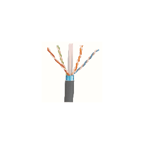 Bobina de Cable Blindado F/UTP de 4 Pares, Cat6A, Soporte de Aplicaciones 10GBase-T, LSZH (Libre de Gases Toxicos,  Gris, 305 Me