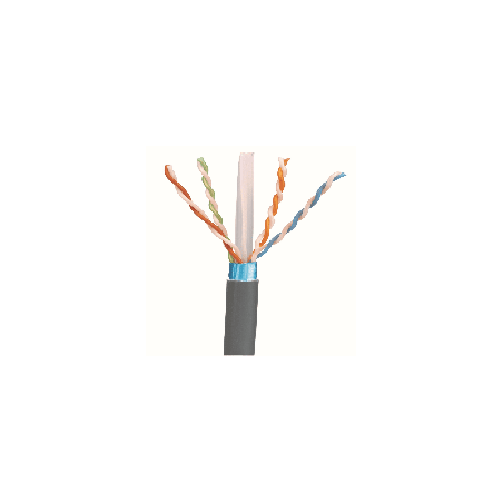 Bobina de Cable Blindado F/UTP de 4 Pares, Cat6A, Soporte de Aplicaciones 10GBase-T, LSZH (Libre de Gases Toxicos,  Gris, 305 Me