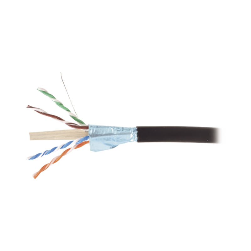 Bobina de Cable Blindado F/UTP de 4 Pares, Para Exterior con Gel, Cat6A (23 AWG, Industrial para Climas Extremos, Enterrado Dire