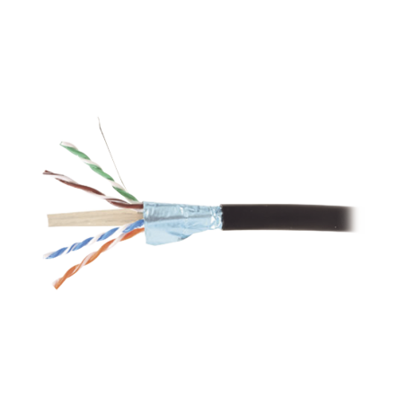 Bobina de Cable Blindado F/UTP de 4 Pares, Para Exterior con Gel, Cat6A (23 AWG, Industrial para Climas Extremos, Enterrado Dire