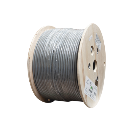 Bobina de Cable Blindado F/UTP de 4 Pares, Z-MAX, Cat6A, Soporte de Aplicaciones 10GBase-T, CM,  Gris, 305 Metros (1000 Pies