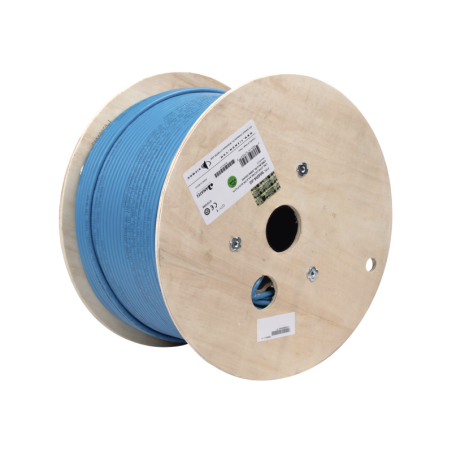 Bobina de Cable Blindado F/UTP de 4 Pares, Z-MAX, Cat6A, Soporte de Aplicaciones 10GBase-T, CMR (Riser,  Azul, 305 Metros (1000 