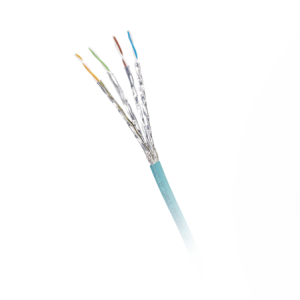 Bobina de Cable Blindado S/FTP Cat6A, Uso Industrial con Resistencia al Aceite, Rayos UV y Abrasion, Multifilar (Flexible,  Azul