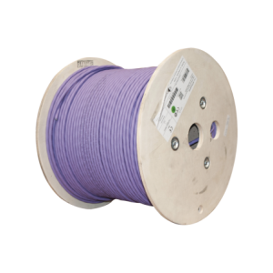 Bobina de Cable Blindado S/FTP de 4 Pares, Cat7A, Inmune a Ruido e Interferencias, LS0H (Bajo Humo, Cero Halogenos,  Violeta, 30