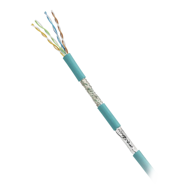 Bobina de Cable Blindado SF/UTP Cat5e de 4 Pares, Uso Industrial con Resistencia al Aceite y Rayos UV, Multifilar 24/7 (Flexible