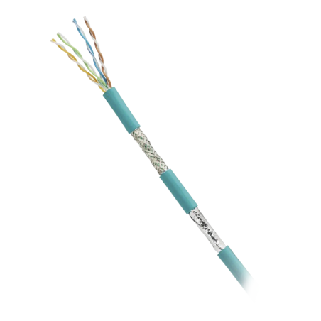 Bobina de Cable Blindado SF/UTP Cat5e de 4 Pares, Uso Industrial con Resistencia al Aceite y Rayos UV, Multifilar 24/7 (Flexible