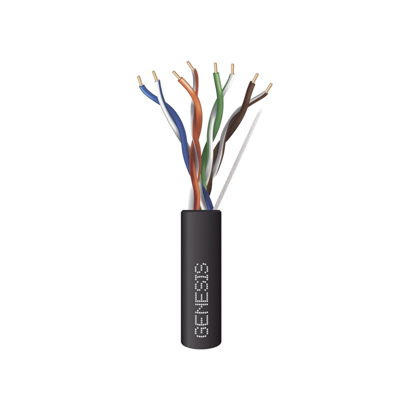 Bobina de Cable de 305 Metros (1000 Pies / UTP Cat6 PLENUM /  Negro / UL, CMP SPNLS / Probado a 350 MHz / Aplicaciones de CCTV /