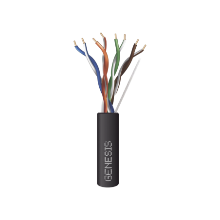 Bobina de Cable de 305 Metros (1000 Pies / UTP Cat6 PLENUM /  Negro / UL, CMP SPNLS / Probado a 350 MHz / Aplicaciones de CCTV /
