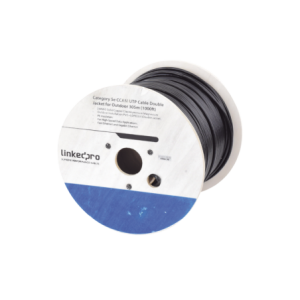 Bobina de Cable de 305 Metros (1000 Pies Cat6, Aleacion de Cobre y Aluminio (CCA,  Negro, Uso Intemperie, Doble Forro