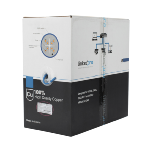 Bobina de Cable de 305 Metros (1000 Pies Cat6+, CMR, Calibre 23 Alto Rendimiento, ETL, UL,  Azul, Super Flexible, para Aplicacio
