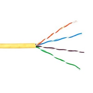 Bobina de Cable de 305 Metros (1000 Pies UTP Cat6 Riser /  Amarillo / UL, CMR, Probado a 350 Mhz / Para Aplicaciones de CCTV, Re