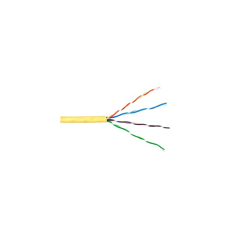 Bobina de Cable de 305 Metros (1000 Pies UTP Cat6 Riser /  Amarillo / UL, CMR, Probado a 350 Mhz / Para Aplicaciones de CCTV, Re