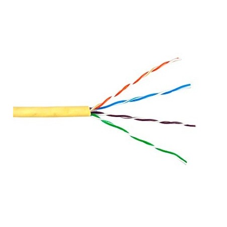 Bobina de Cable de 305 Metros (1000 Pies UTP Cat6 Riser /  Amarillo / UL, CMR, Probado a 350 Mhz / Para Aplicaciones de CCTV, Re